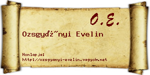 Ozsgyányi Evelin névjegykártya